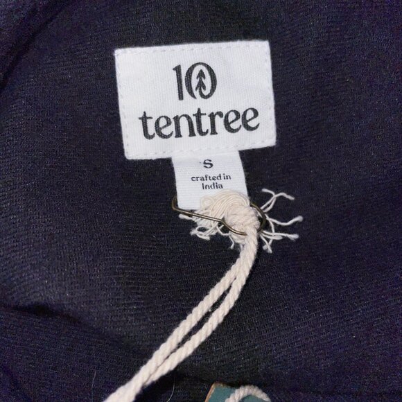 TenTree button down shirt long sleeve organic cotton black womens small new - Picture 6 of 8